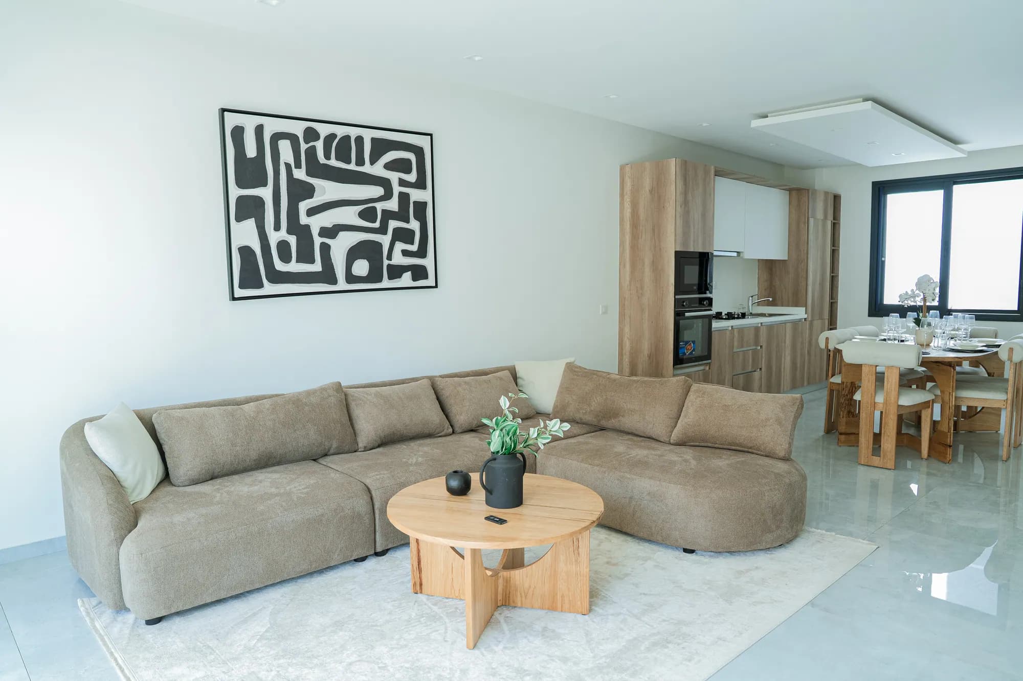 Séjour d'un appartement, meublé et équipé